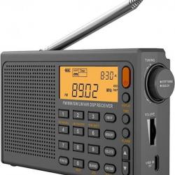 Radio FM numérique multi bande rétroéclairée - Gris - Livraison gratuite et rapide