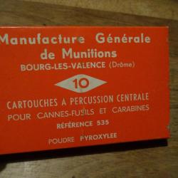 Boite de 14mm MGM Réf:535 chargé à la poudre pyroxylee, plomb de 9
