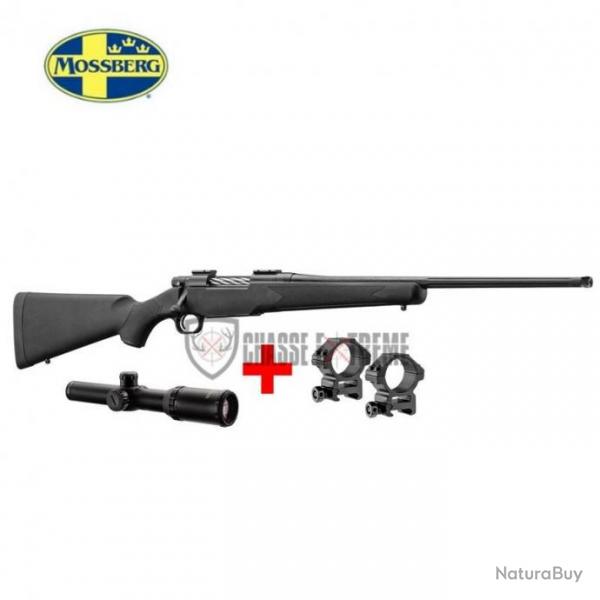 Pack Carabine MOSSBERG Patriot  Canon Filet Cal 30-06 + Lunette Waldberg 1-4x24 + Colliers