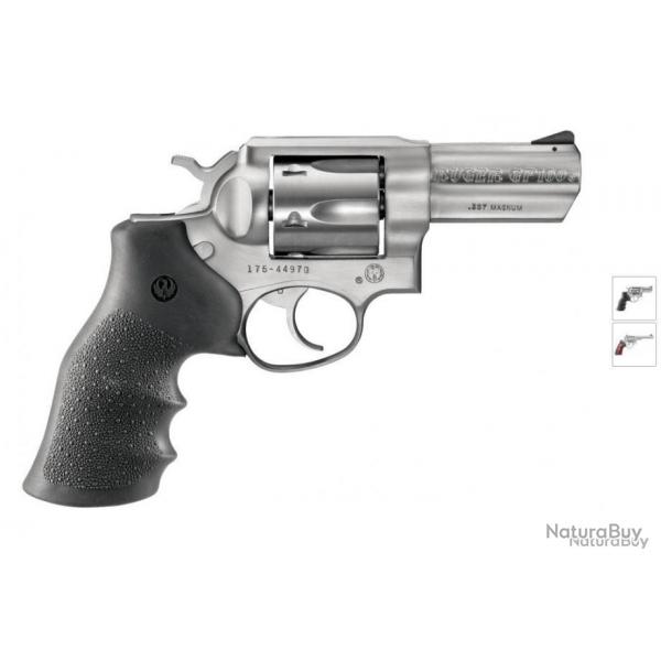 Revolver Ruger GP100 KGP841 cal.38SP+P canon 4" 6 coups Finition Inox Vise rglable Poigne ca