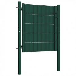Portail de clôture PVC et acier 100x101 cm Vert 145228