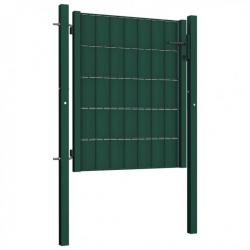 Portail de clôture PVC et acier 100x81 cm Vert 145227