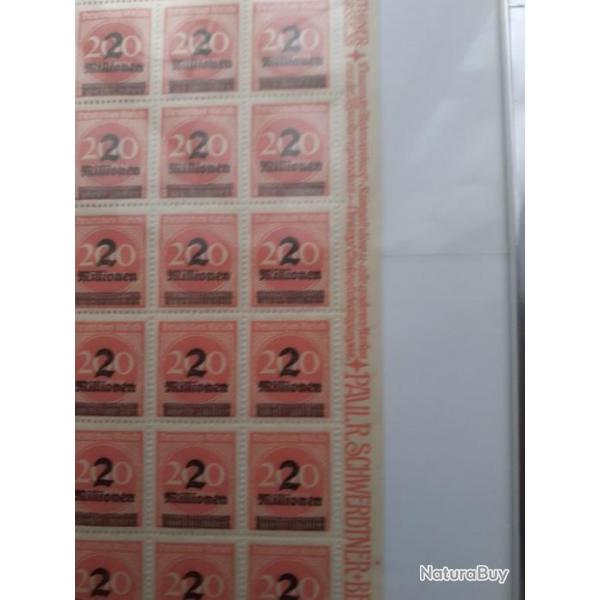 planche de cent timbres   allemands  annes 30
