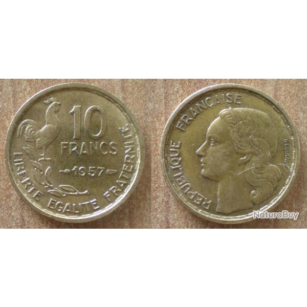 France 10 Francs 1957 Coq Guiraud Piece Frcs Frc Frs