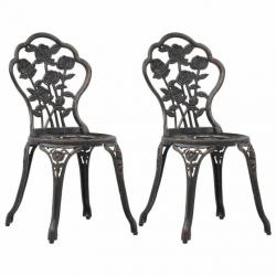 Chaises de bistro 2 pcs Bronze Aluminium coulé 47862