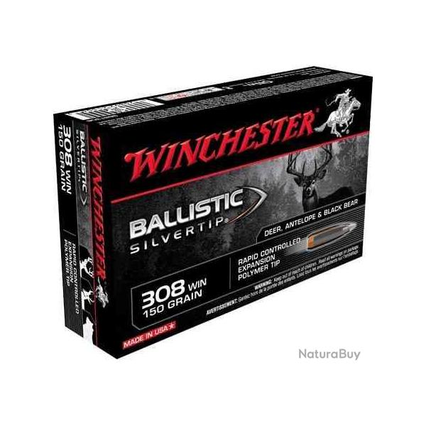 WINCHESTER Balles de chasse Ballistic silvertip - par boite de 20  308 WINCHESTER   150Gr