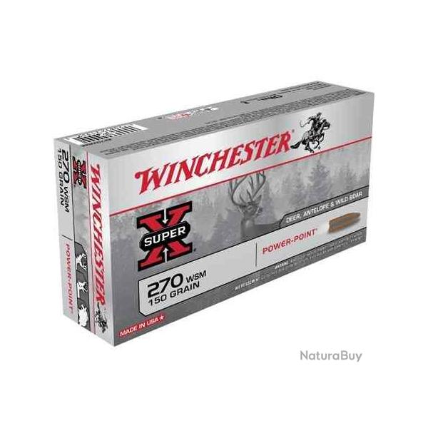 WINCHESTER Balles de chasse Power point - par boite de 20  270 WSM   150Gr