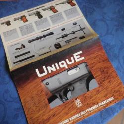 dépliant de la gamme UNIQUE DES32 MIKROS Rr 7,65mm F11 X51 bis  G21 Audax Dioptra T66 T791 DES69 ...