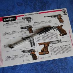 FEUILLET FLYER PUBLICITAIRE PISTOLET CARABINE UNIQUE AUDAX X 51 bis MIKROS VO79 DES69 (1ere version)