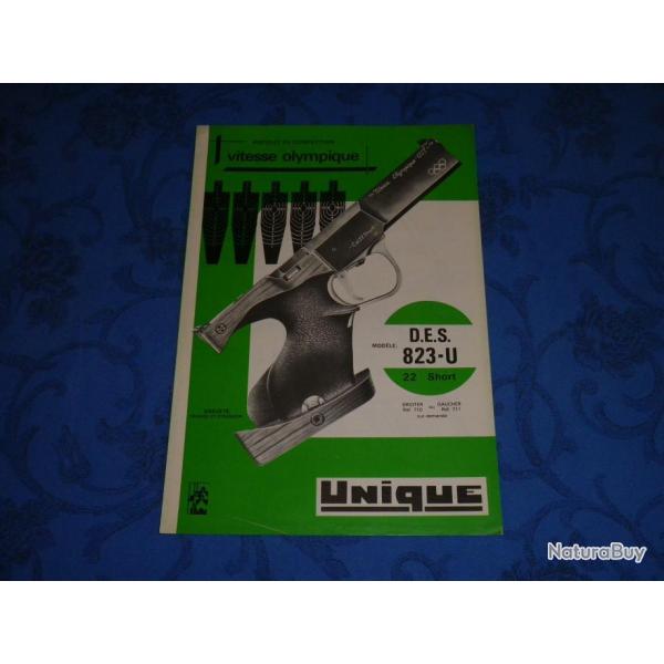 Dpliant pistolet UNIQUE DES 823-U cal. 22 short