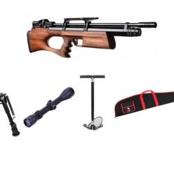 Carabine à bois KRAL Breaker PCP 6,35 mm,19.9 Jul. + pompe bar Zasdar 275 Bar + Lunette 3-9X40 Mildo