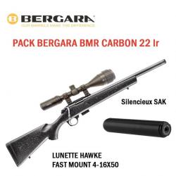 PACK BERGARA BMR CARBON 22 lr 4-16x50 Montage médium