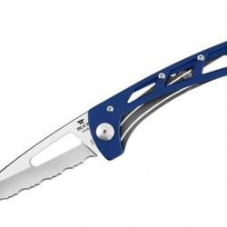 Couteau Pliant à Dents BUCK "Vertex" 418BLX Manche 9.5cm Bleu