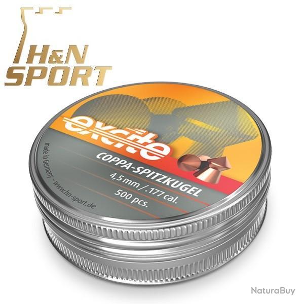 H&N Excite Coppa-Spitzkugel pellets 0.49g bote 500 units. 4.5mm (Lot de 3 units)
