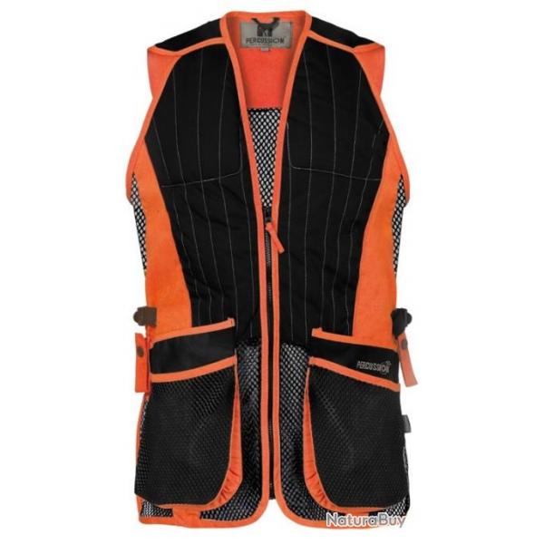 Gilet de tir ball trap noir orange EVO PERCUSSION