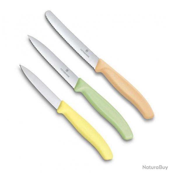 Set 3 couteaux office pastel 2 "SwissClassic" Trend Colors [Victorinox]
