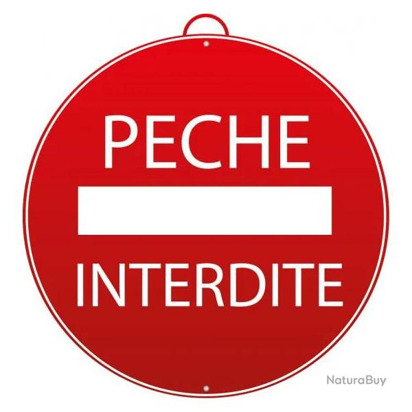 Panneau Pche Interdite 28 Cm Rouge