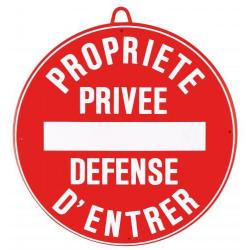 Panneau Propriété Privée Défense D'entrer Rouge 28 cm