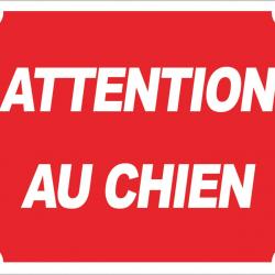Panneau Attention Au Chien En Aluminium Rouge