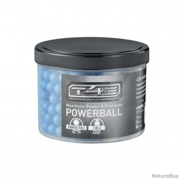Billes powerballs caoutchouc bleu T4E - 1.3g cal 43 x430