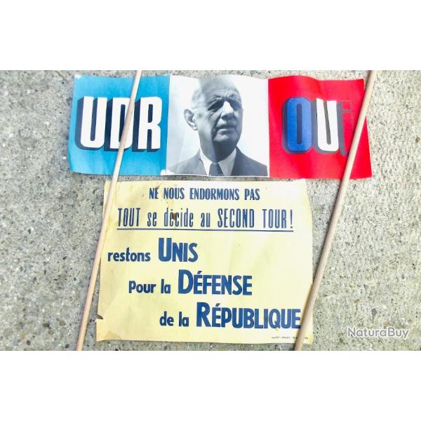 LOT DE DEUX AFFICHES U.D.R.