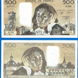 France 500 Francs 1991 Grand Billet Pascal Franc