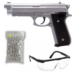 Pack airsoft Taurus PT92 HPA series spring Cybergun - Métal Noir / argent