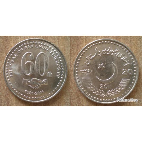 Pakistan 20 Roupies 2011 Neuve Chine 60 Ans D'amitis Roupie Piece Commemo