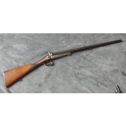 Beau fusil de chasse juxtaposé a broche (canon acier Lebel) artisanal stéphanois calibre 20 fin XIXe
