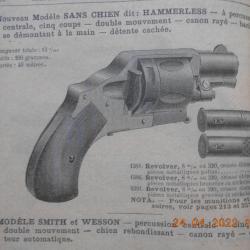 Revolver de poche en calibre 320 de la manufacture d'arme de saint étienne au catalogue 1894.