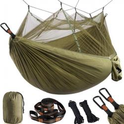 Hamac moustiquaire - Doux et respirant - Charge 300kg - Vert armée - Livraison gratuite et rapide