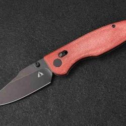 Couteau CMB Made Knives Predator Red Manche Micarta Lame Acier D2 IKBS Axis Lock Clip CMB08RB