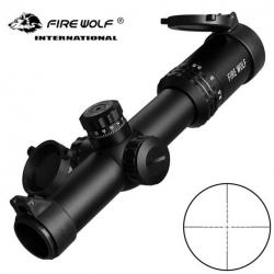 Fire Wolf Lunette 1-4X24 Fusil Optique Tactique Plein Air 1-4X24 Miroir Chasse Airsoft Chasse