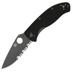 C122GBBKPS - Couteau pliant semi-cranté Spyderco Tenacious noir