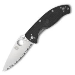 C122SBK - Couteau pliant denté Spyderco Tenacious noir