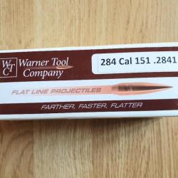 .284 / 7mm ogives Warner Tool Co - flat line 151 gr - boite 50