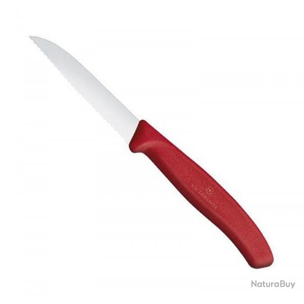 Couteau office "SwissClassic" crante pointe rabattue 8 cm, Couleur rouge [Victorinox]