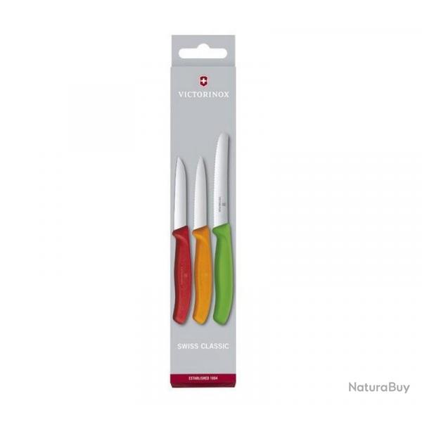 Set 3 couteaux office "SwissClassic" assortis [Victorinox]