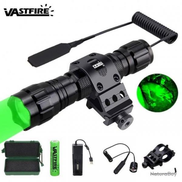 Lampe Poche Tactique LED Arme Airsoft Chargeur USB Pistolet Fusil Chasse 5000lm, XM-L, Q5, T6, 18650