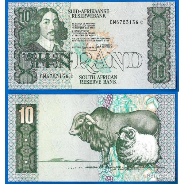 Afrique Du Sud 10 Rand 1985 1990 Billet Titre En Afrikaner Animal South Africa Animal