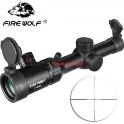 FIRE WOLF Lunettes Tir Tactique  1-4x20 Réticule Vert/Rouge  Fusil Chasse Supports Airsoft  11/20mm