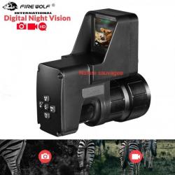 FIRE WOLF Dispositif Vision Nocturne HD1080p Wifi Portée 200M Objectif Fusil NV IR Caméra Chasse