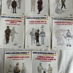Lot de 8 revues Soldats des deux guerres Mondiales (No 31 à 40 manque le 32 et 35)