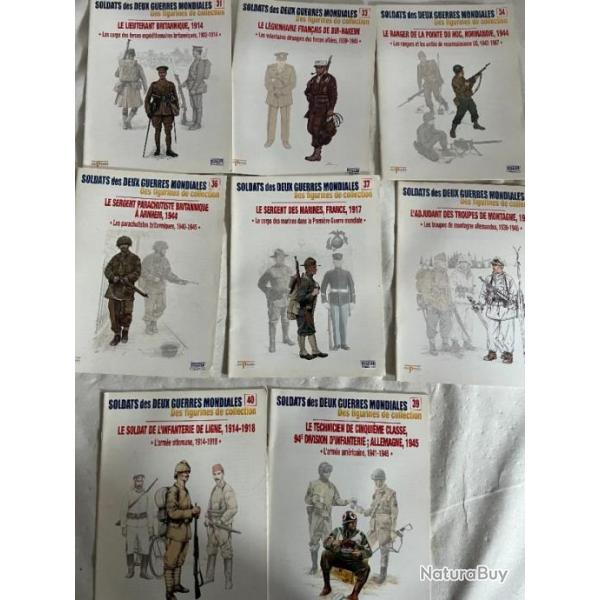 Lot de 8 revues Soldats des deux guerres Mondiales (No 31  40 manque le 32 et 35)
