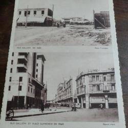 CP  PAYS MAROC  CASABLANCA  RUE GALLIENI ET PLACE GUYNEMER    1922   1948