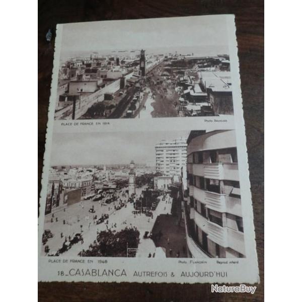 CP  PAYS MAROC  CASABLANCA  PLACE DE FRANCE EN 1914  1948