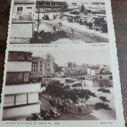 CP  PAYS MAROC  CASABLANCA  UN COIN DE LA PLACE DE FRANCE  EN 1914   1948