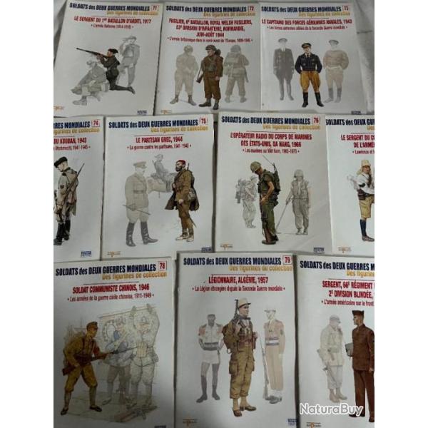 Lot de 10 revues Soldats des deux guerres Mondiales (No 71  80)