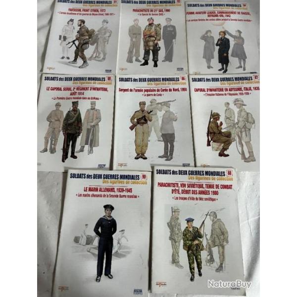 Lot de 8 revues Soldats des deux guerres Mondiales (No 81  90 manque 82 et 89)