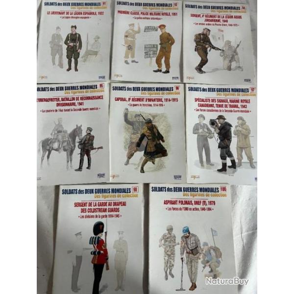 Lot de 8 revues Soldats des deux guerres Mondiales (No 91  100 manque 93 et 99)